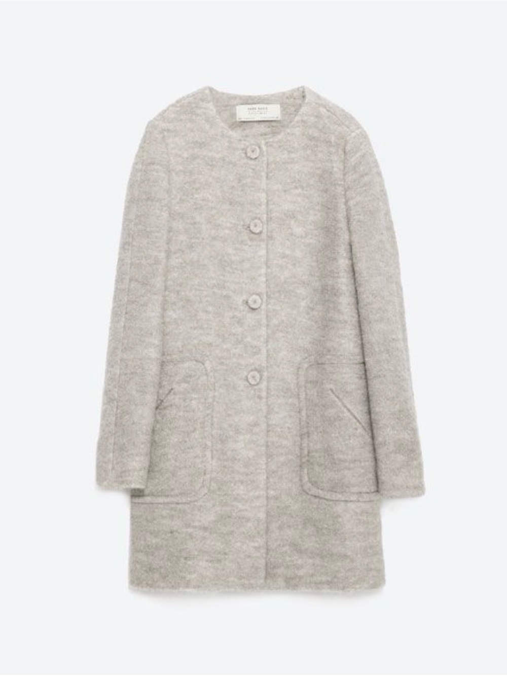 Zara Mohair Wool Blend Coat – Grey – L